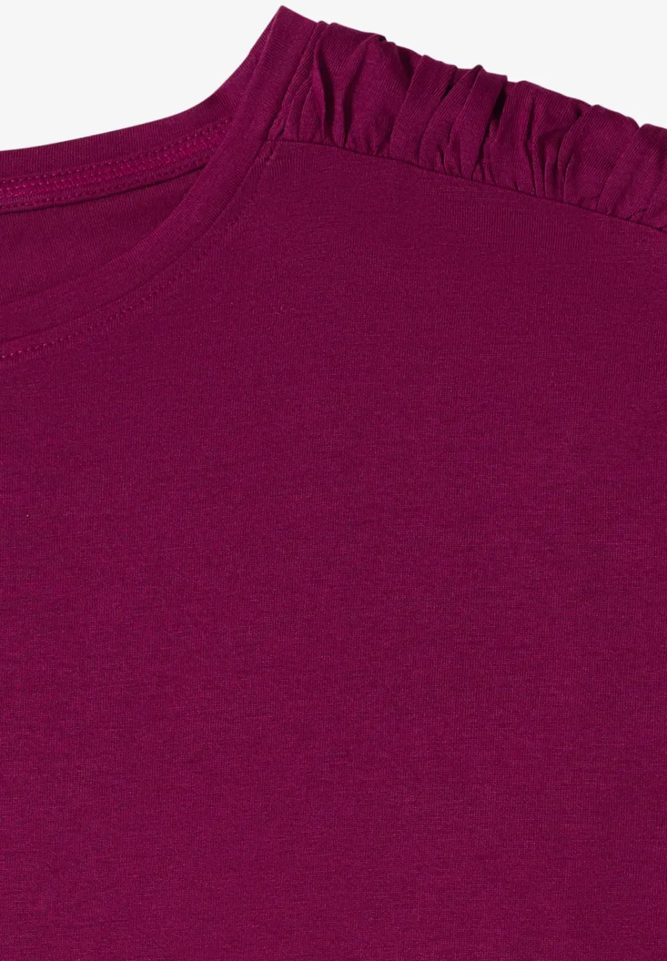 Shirt met korte mouwen en rimpels