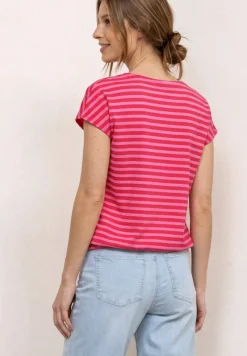 Shirt met korte mouwen en gestreept patroon