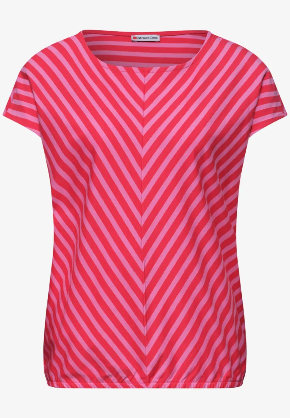 Shirt met korte mouwen en gestreept patroon