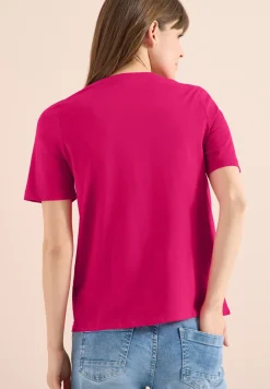 Shirt met korte mouwen en gespleten hals