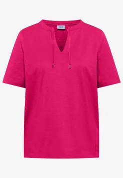 Shirt met korte mouwen en gespleten hals