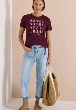 Shirt met korte mouwen en burn-out look