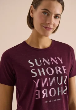 Shirt met korte mouwen en burn-out look