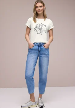 Shirt met korte mouwen en bloemen Artwork