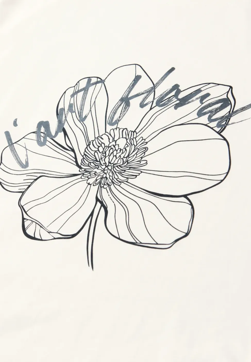 Shirt met korte mouwen en bloemen Artwork