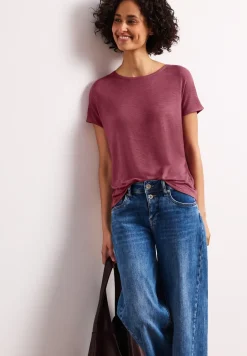 Shirt met korte mouwen en boothals