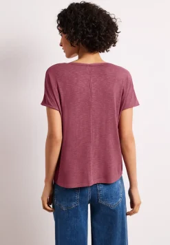 Shirt met korte mouwen en boothals