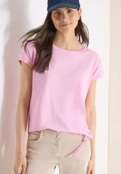 Shirt met korte mouwen en rimpels