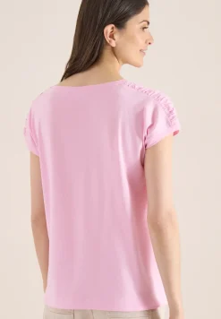Shirt met korte mouwen en rimpels