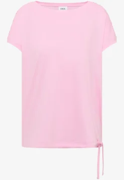 Shirt met korte mouwen en rimpels