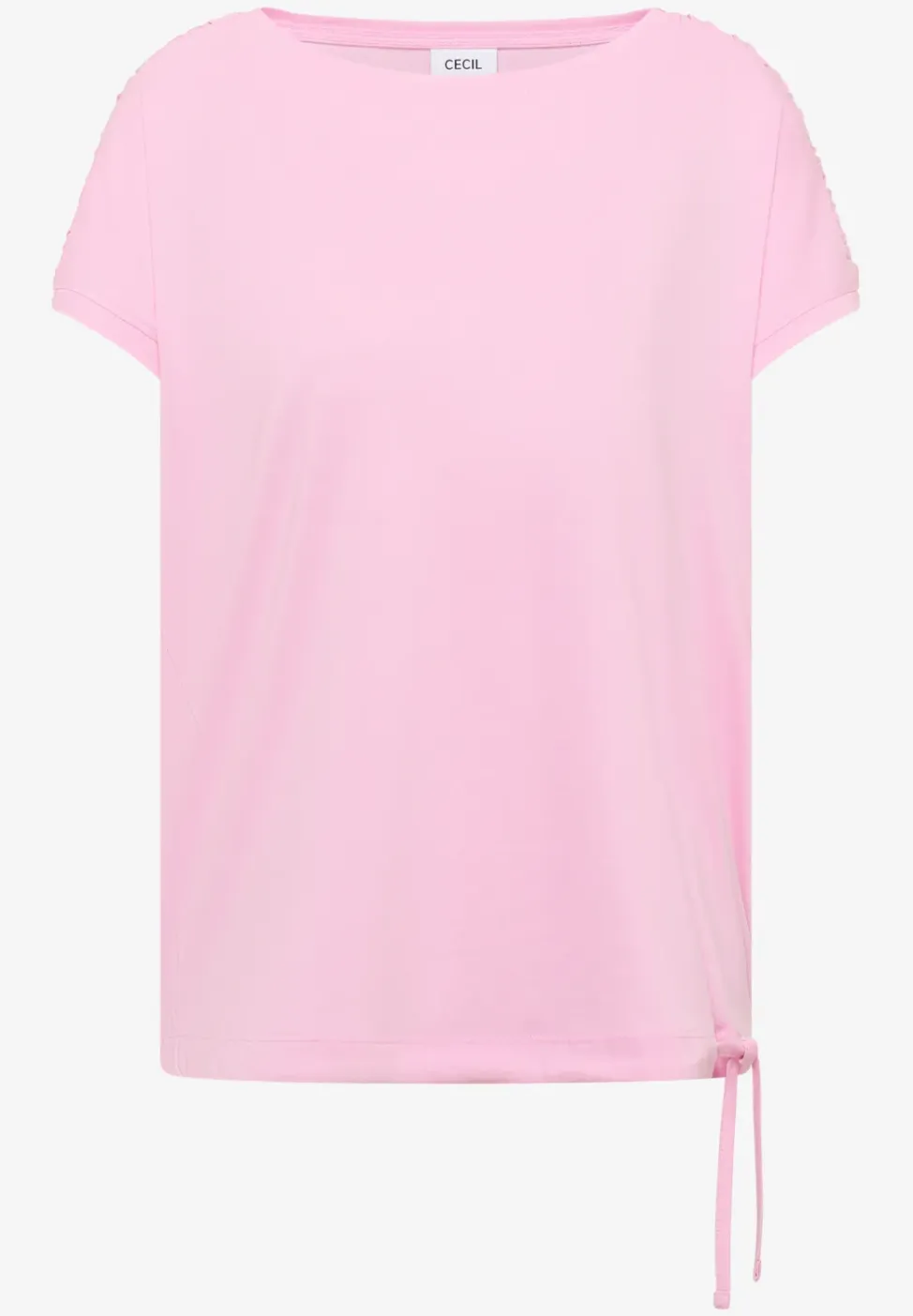 Shirt met korte mouwen en rimpels