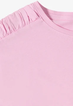 Shirt met korte mouwen en rimpels