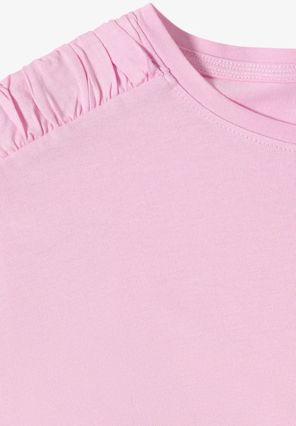 Shirt met korte mouwen en rimpels