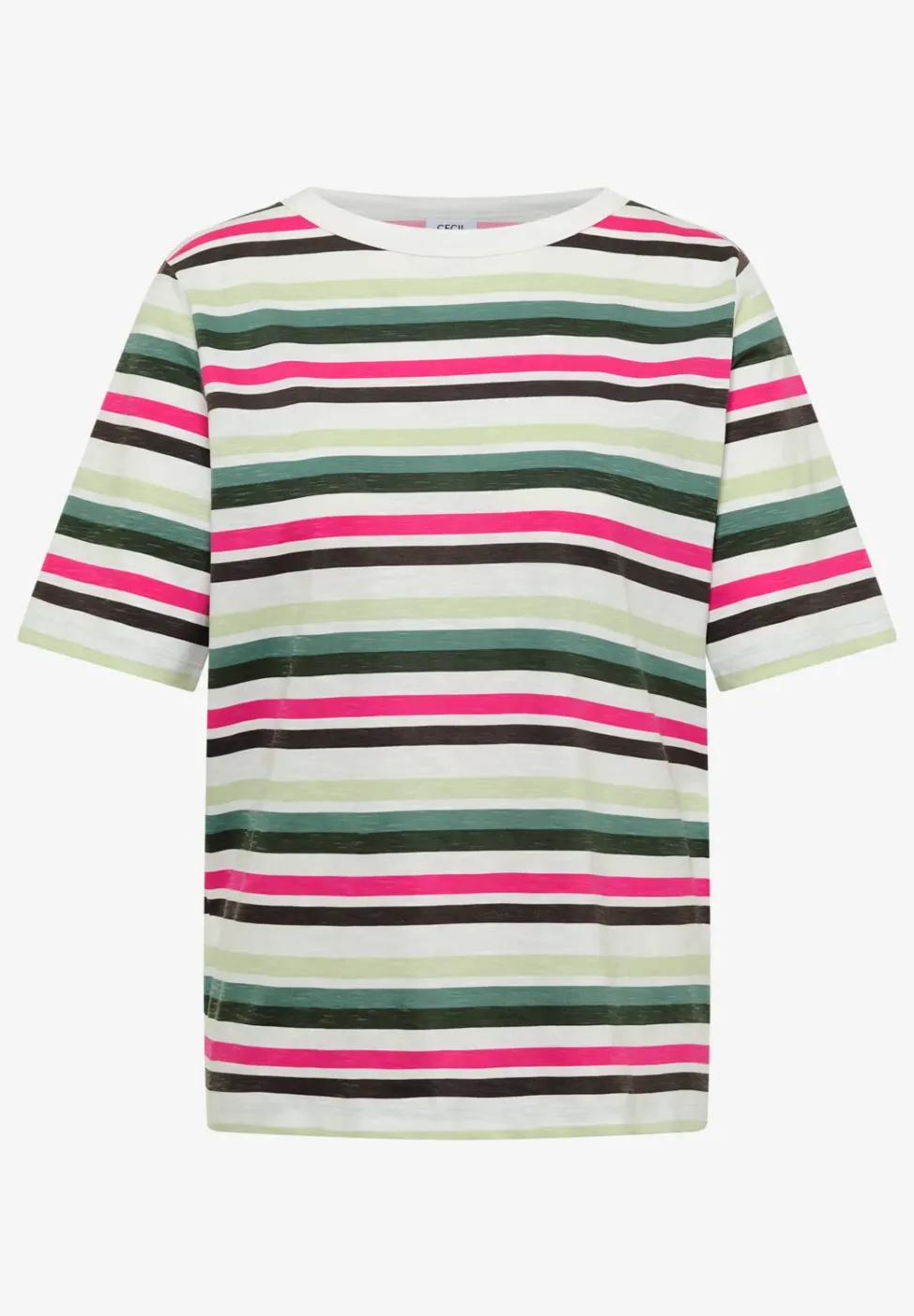 Shirt met korte mouwen en meerkleurige strepen