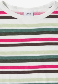 Shirt met korte mouwen en meerkleurige strepen
