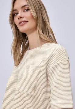 Shirt met korte mouwen en gestructureerde strepen