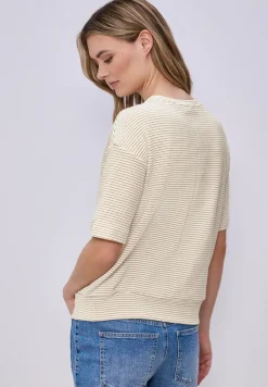 Shirt met korte mouwen en gestructureerde strepen