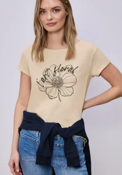 Shirt met korte mouwen en bloemen Artwork