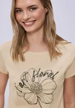Shirt met korte mouwen en bloemen Artwork