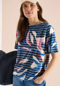 Shirt met korte mouwen en burn-out strepen
