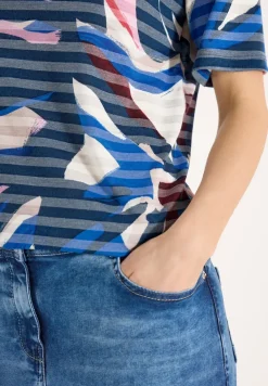 Shirt met korte mouwen en burn-out strepen