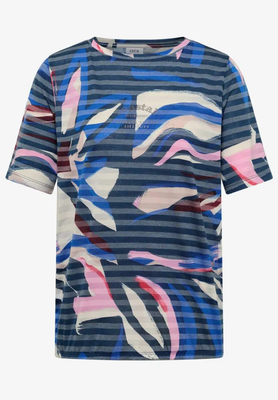 Shirt met korte mouwen en burn-out strepen