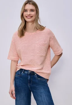 Shirt met korte mouwen en gestructureerde strepen