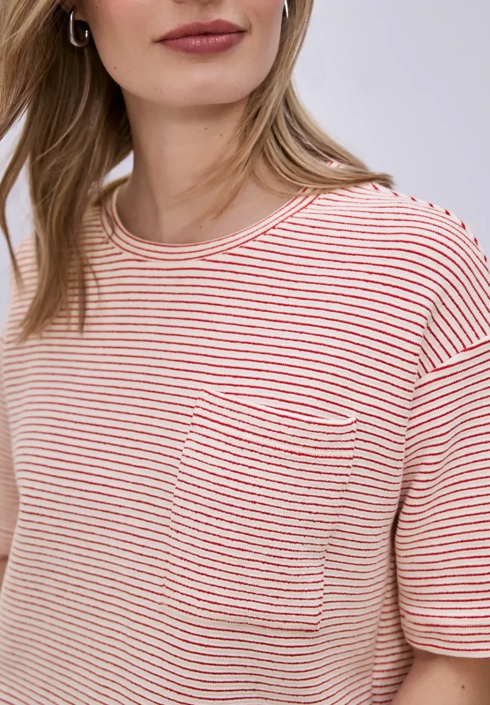 Shirt met korte mouwen en gestructureerde strepen