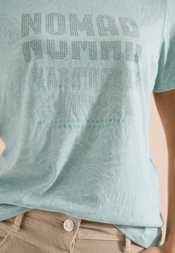 Shirt met korte mouwen in burnout-look