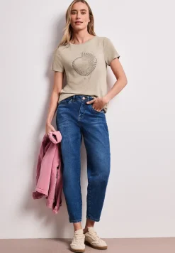 Shirt met korte mouwen, ronde hals en print