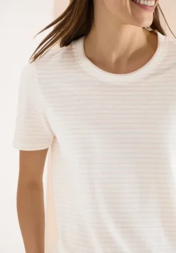 Shirt met korte mouwen, ronde hals en strepen