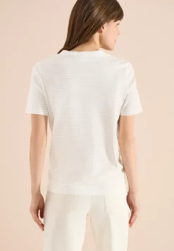 Shirt met korte mouwen, ronde hals en strepen