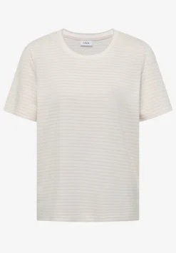 Shirt met korte mouwen, ronde hals en strepen