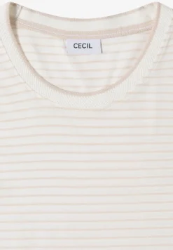 Shirt met korte mouwen, ronde hals en strepen