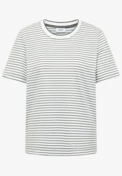 Shirt met korte mouwen, ronde hals en strepen