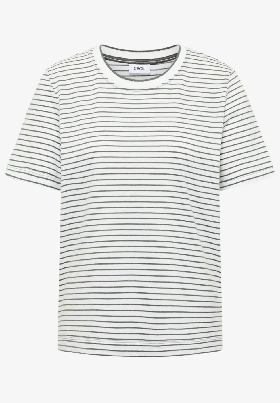 Shirt met korte mouwen, ronde hals en strepen