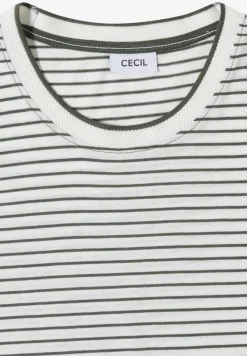 Shirt met korte mouwen, ronde hals en strepen