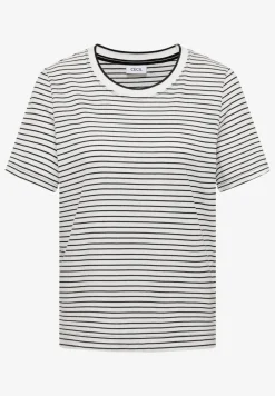 Shirt met korte mouwen, ronde hals en strepen