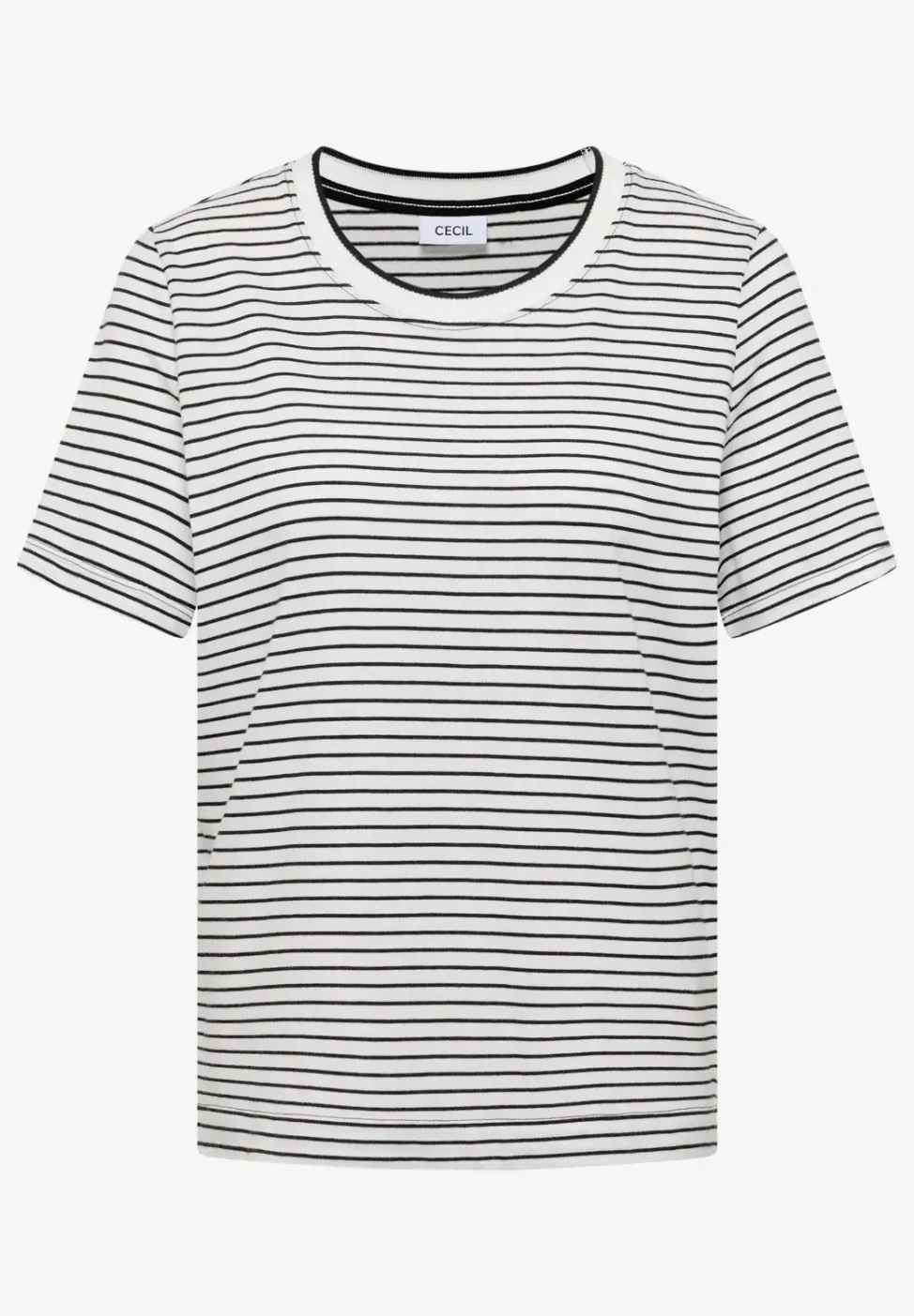 Shirt met korte mouwen, ronde hals en strepen