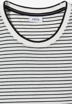 Shirt met korte mouwen, ronde hals en strepen