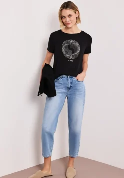 Shirt met korte mouwen, ronde hals en print
