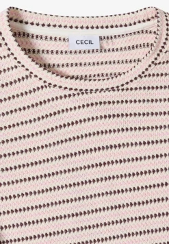 Shirt met korte mouwen, ronde hals en structuur