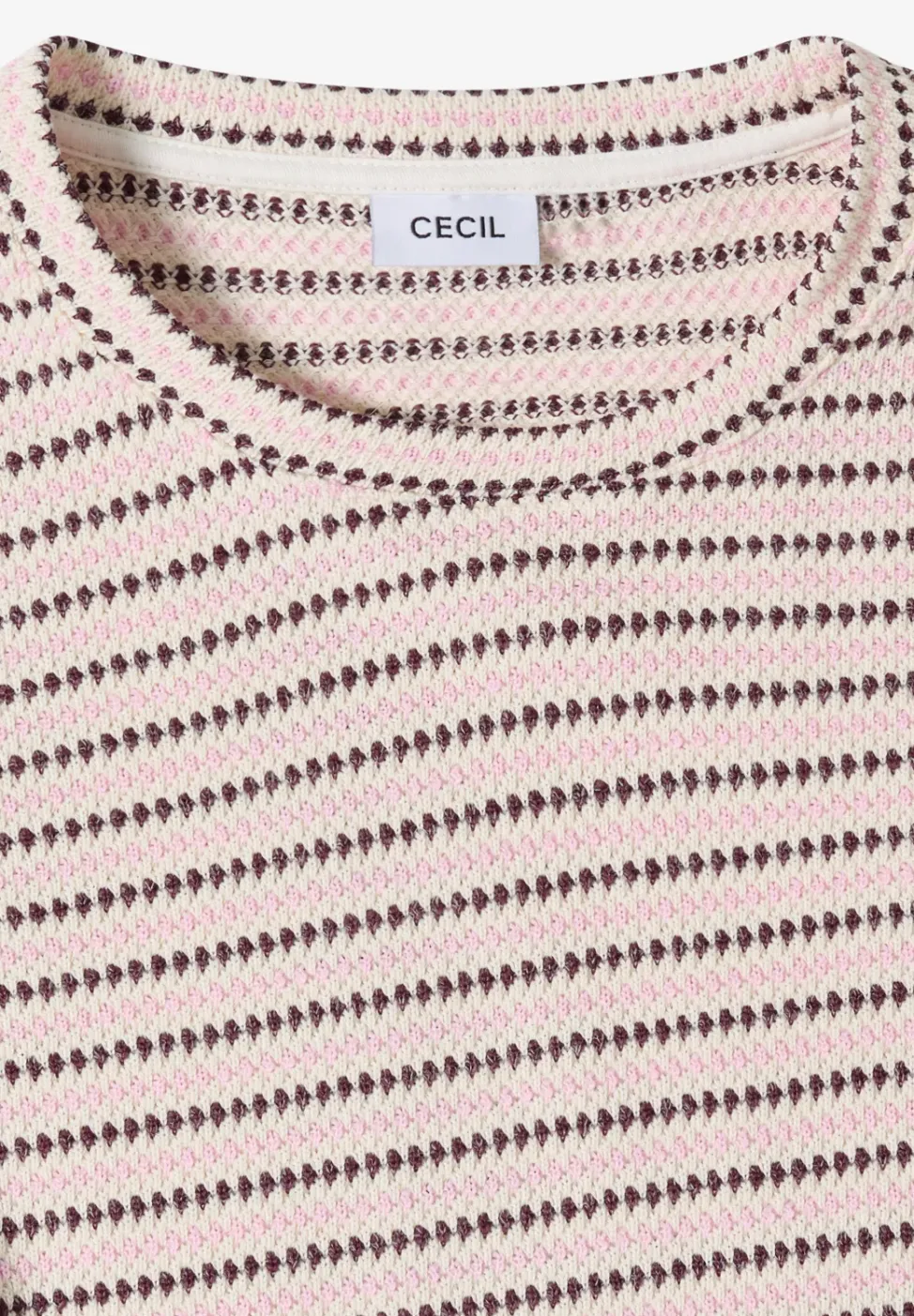 Shirt met korte mouwen, ronde hals en structuur