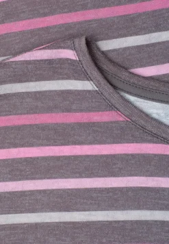 Shirt met korte mouwen, ronde hals en strepen