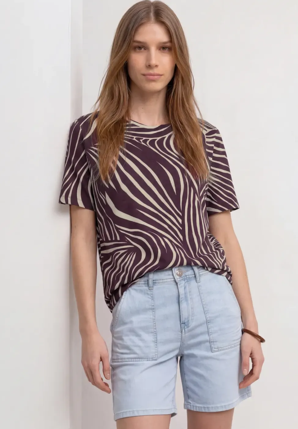 Shirt met korte mouwen, ronde hals en print