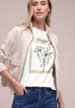 Shirt met korte mouwen, ronde hals en print