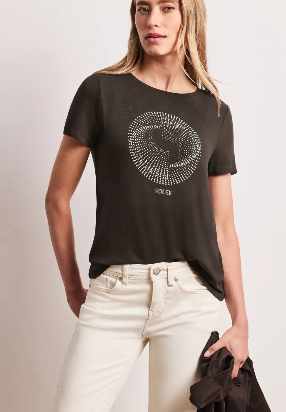 Shirt met korte mouwen, ronde hals en print