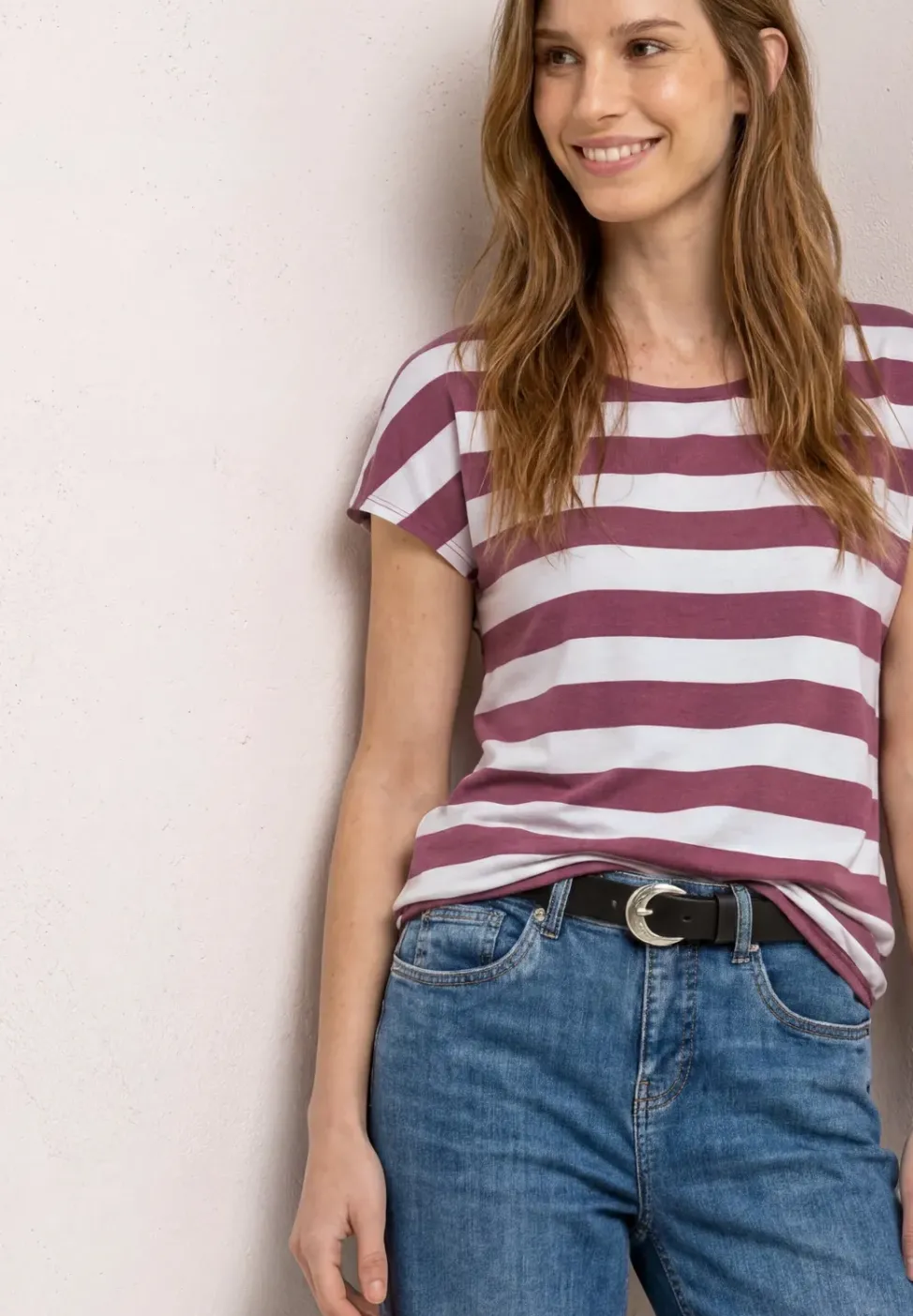 Shirt met korte mouwen, ronde hals en print