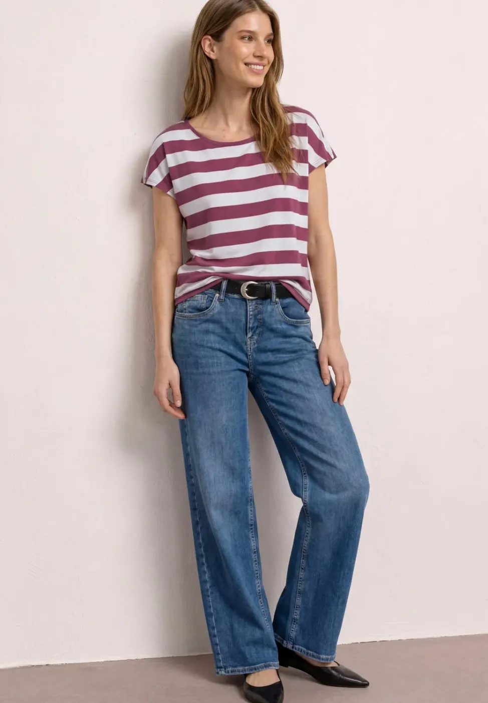 Shirt met korte mouwen, ronde hals en print