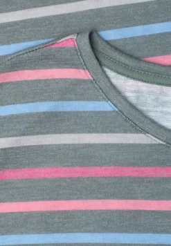 Shirt met korte mouwen, ronde hals en strepen